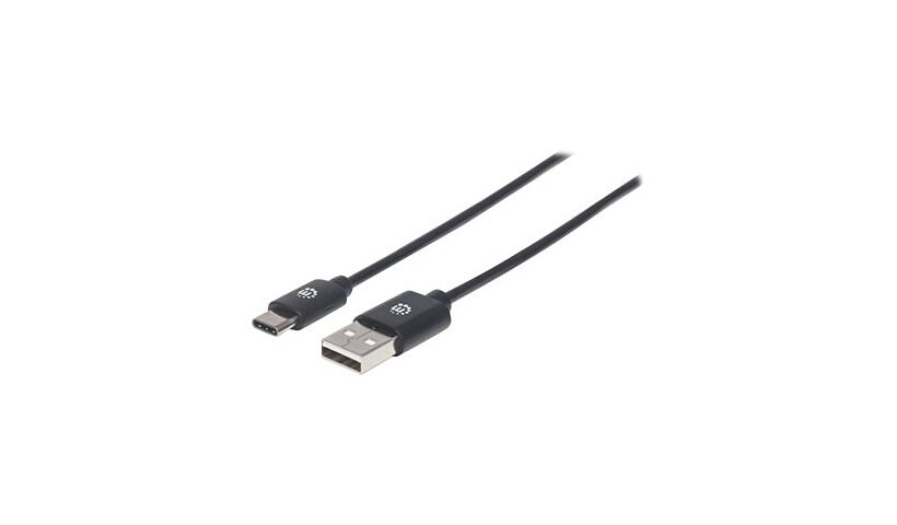 Manhattan USB-C to USB-A Cable, 1m, Male to Male, Black, 480 Mbps (USB 2.0), Equivalent to Startech USB2AC1M, Hi-Speed