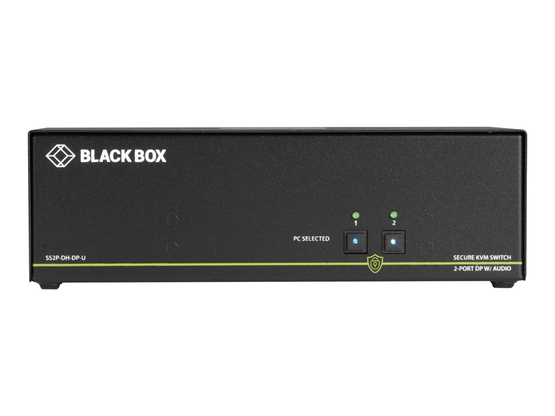 Black Box Secure KVM Switch NIAP3 2-Port Dual-Monitor DP 4K30 USB HID Audio
