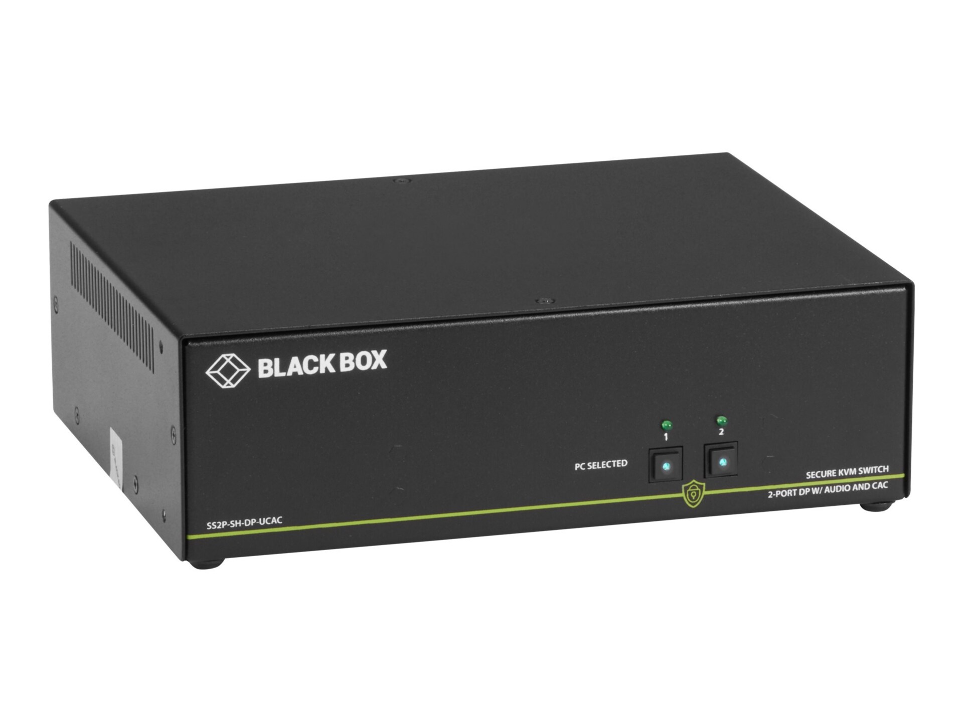 Black Box Secure KVM Switch NIAP3 2PT Dual-Head DVI-I PS2 USB HID AUD CAC