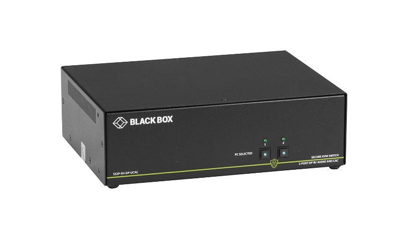 Black Box Secure KVM Switch NIAP3 2PT Dual-Head DVI-I PS2 USB HID AUD CAC