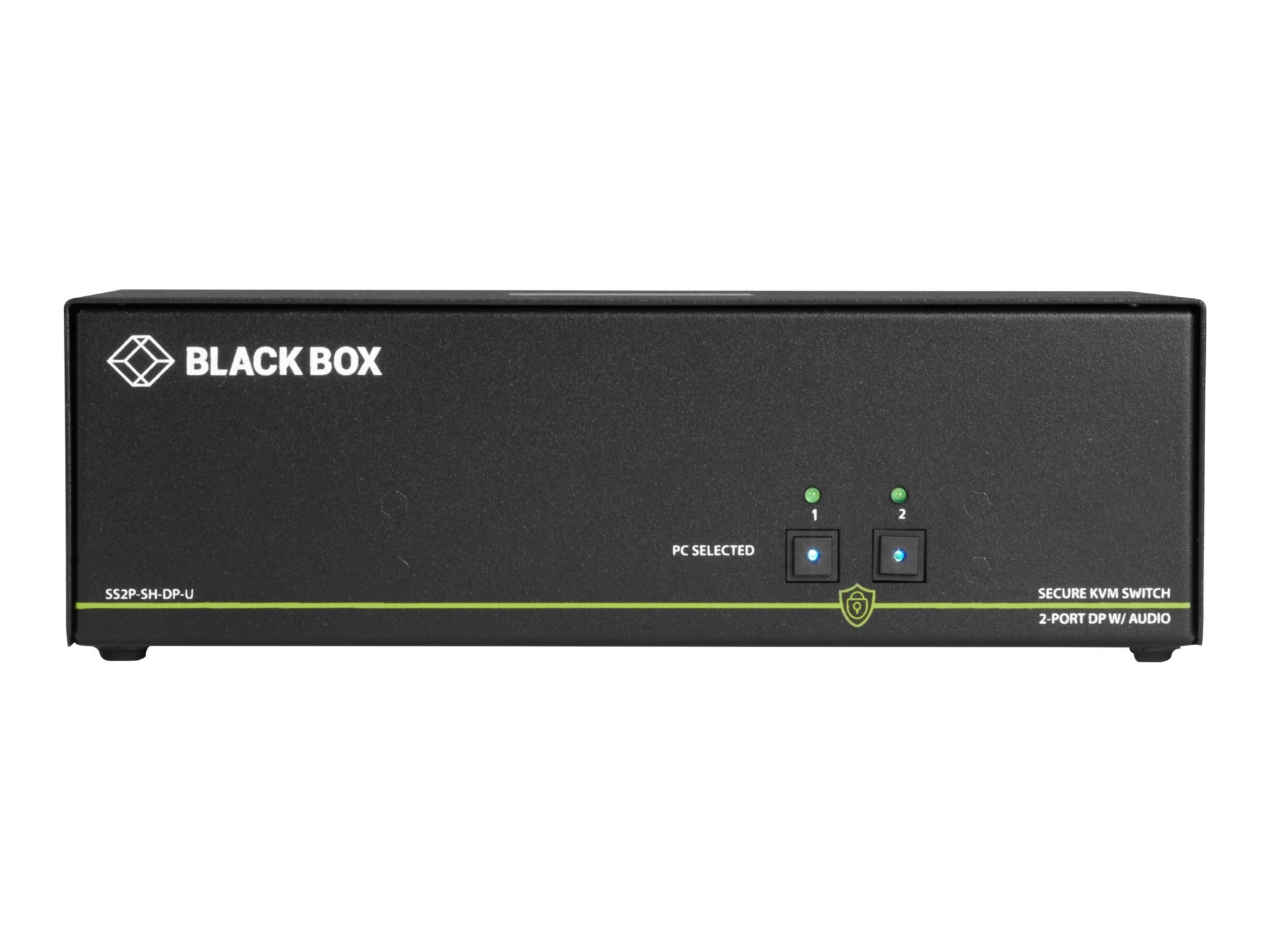 Black Box Secure KVM Switch NIAP3 2-Port Single-Monitor DP 4K30 USB Audio