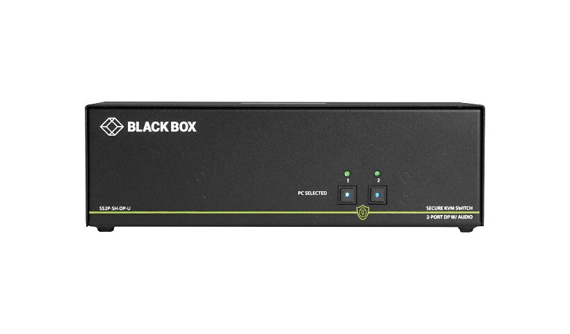 Black Box Secure KVM Switch NIAP3 2-Port Single-Monitor DP 4K30 USB Audio