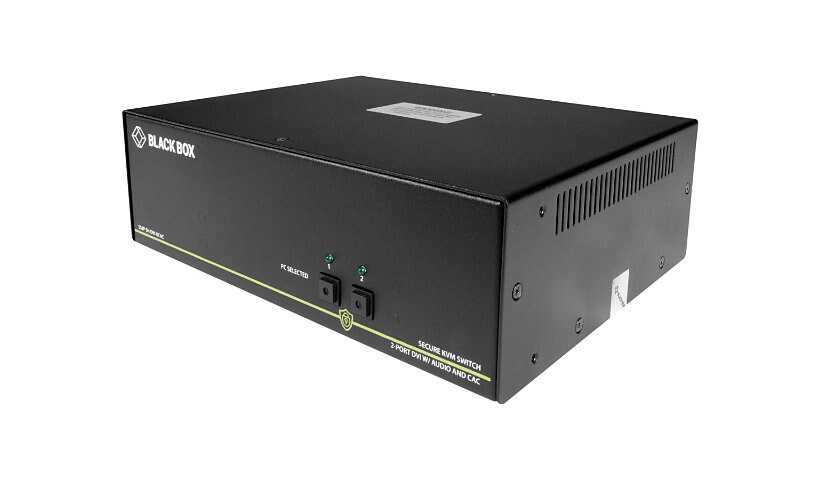Black Box Secure KVM Switch NIAP3 2PT Single-Monitor DVI-I PS2 USB AUD CAC