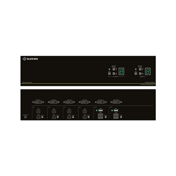 Black Box Secure KVM Matrix Switch NIAP3 2 User x 4 Source DVII USB AUD CAC