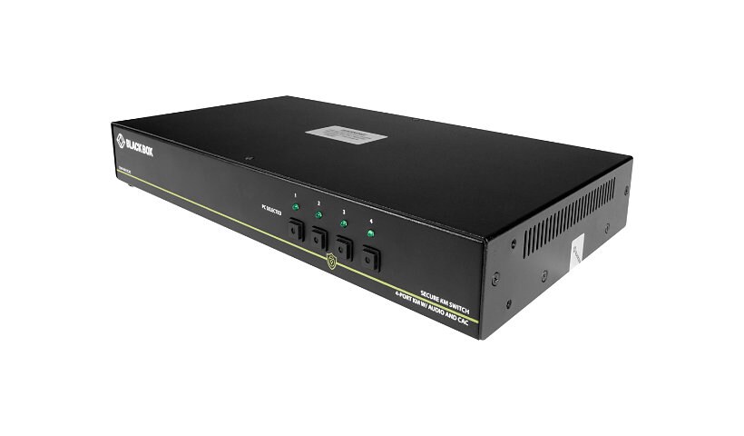 Black Box Secure KM Switch, NIAP 3.0 - 4-Port, USB, Audio, CAC