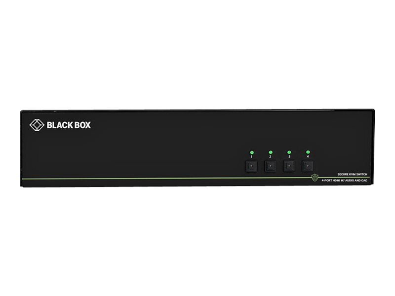 Black Box Secure KVM Switch NIAP3 4PT Quad-Monitor DP 4K30 USB HID AUD CAC