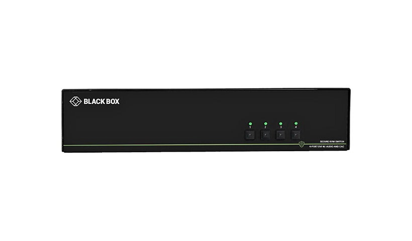 Black Box Secure KVM Switch NIAP3 4PT Quad-Monitor DVI-I PS2 USB Audio CAC