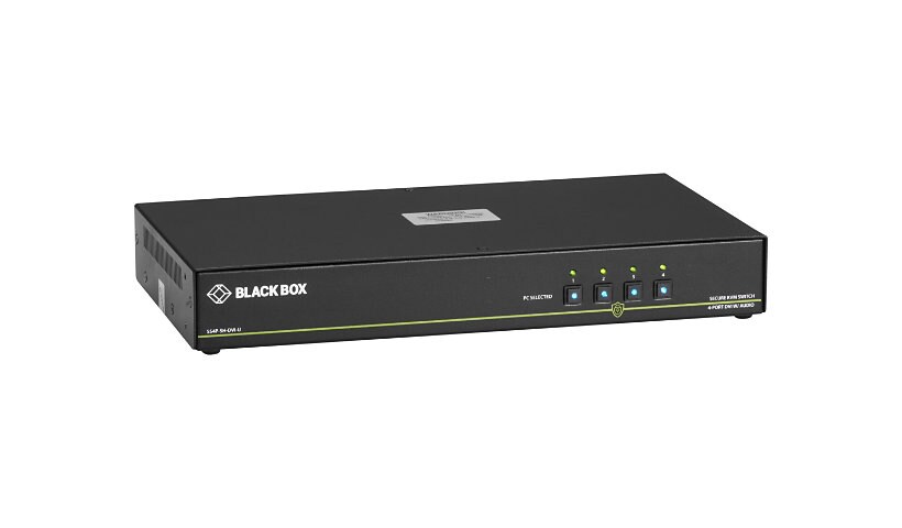 Black Box Secure KVM Switch NIAP3 4-Port Single-Monitor DVI-I PS2 USB Audio