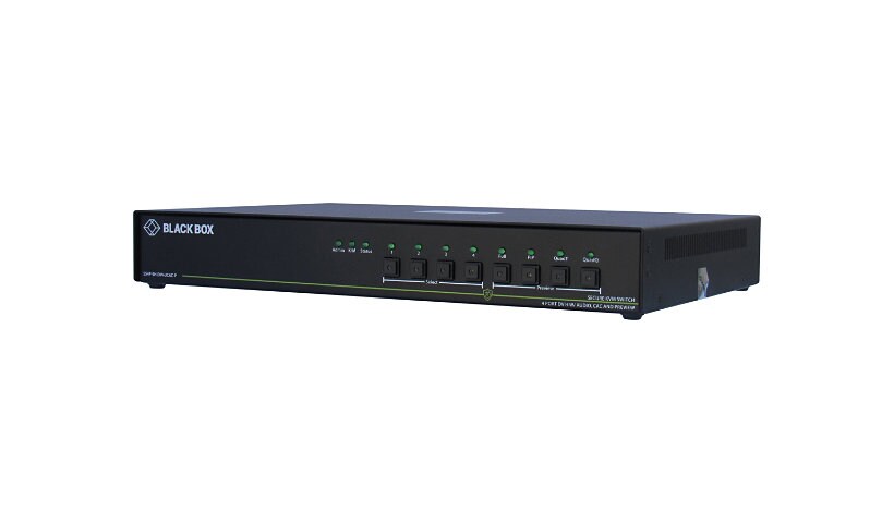 Black Box Secure KVM Multiviewer, NIAP 3.0 - 4-Port, DVI-I, Audio, USB, CAC