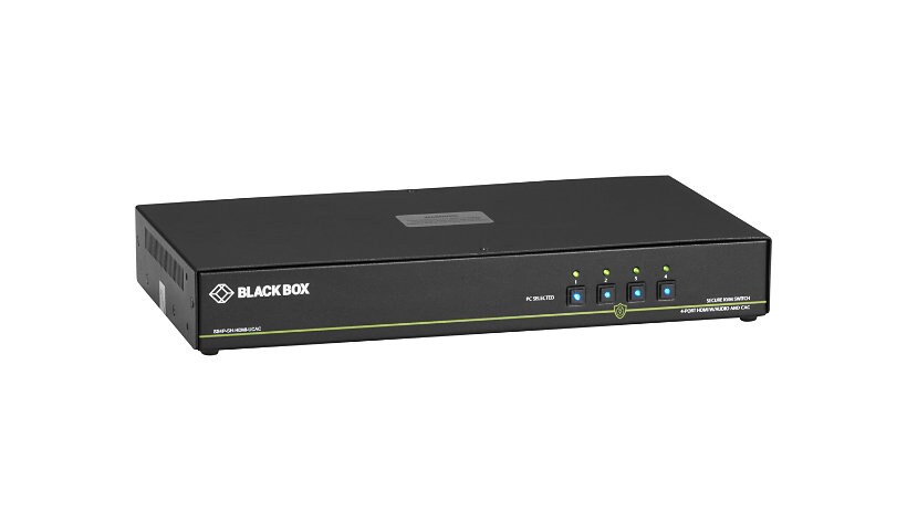 Black Box Secure KVM Switch NIAP3 4PT Single-Monitor HDMI 4K60 USB AUD CAC