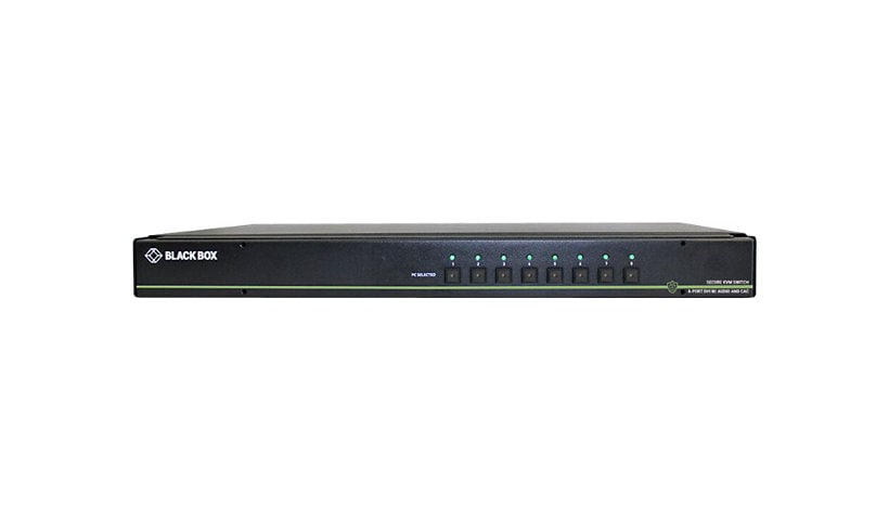 Black Box Secure KVM Switch NIAP3 8PT Dual-Head DVI-I PS2 USB HID AUD CAC