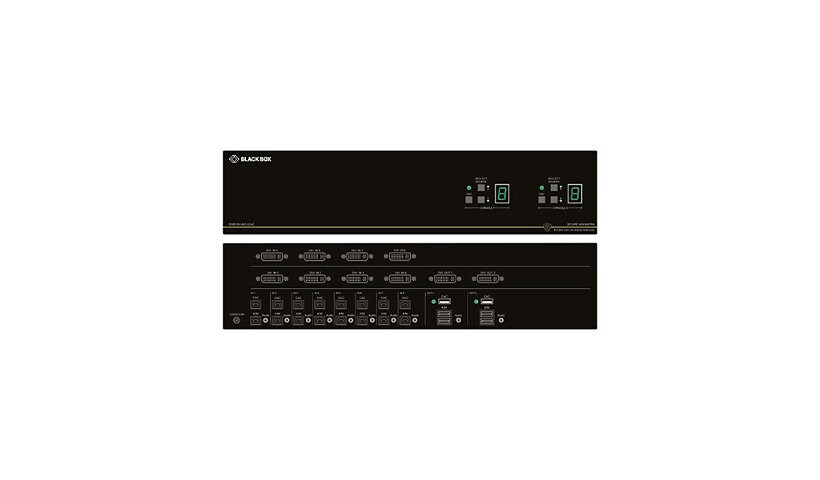 Black Box KVM Matrix Switch NIAP3 2 Users x 8 Sources DVI-I USB Audio CAC