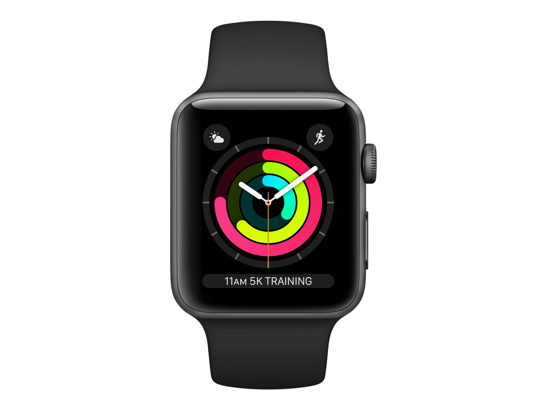 Thumbnail 2 of 3 for Apple Watch Series 3 38mm Smart Watch GPS - Space Gray Aluminum/Black