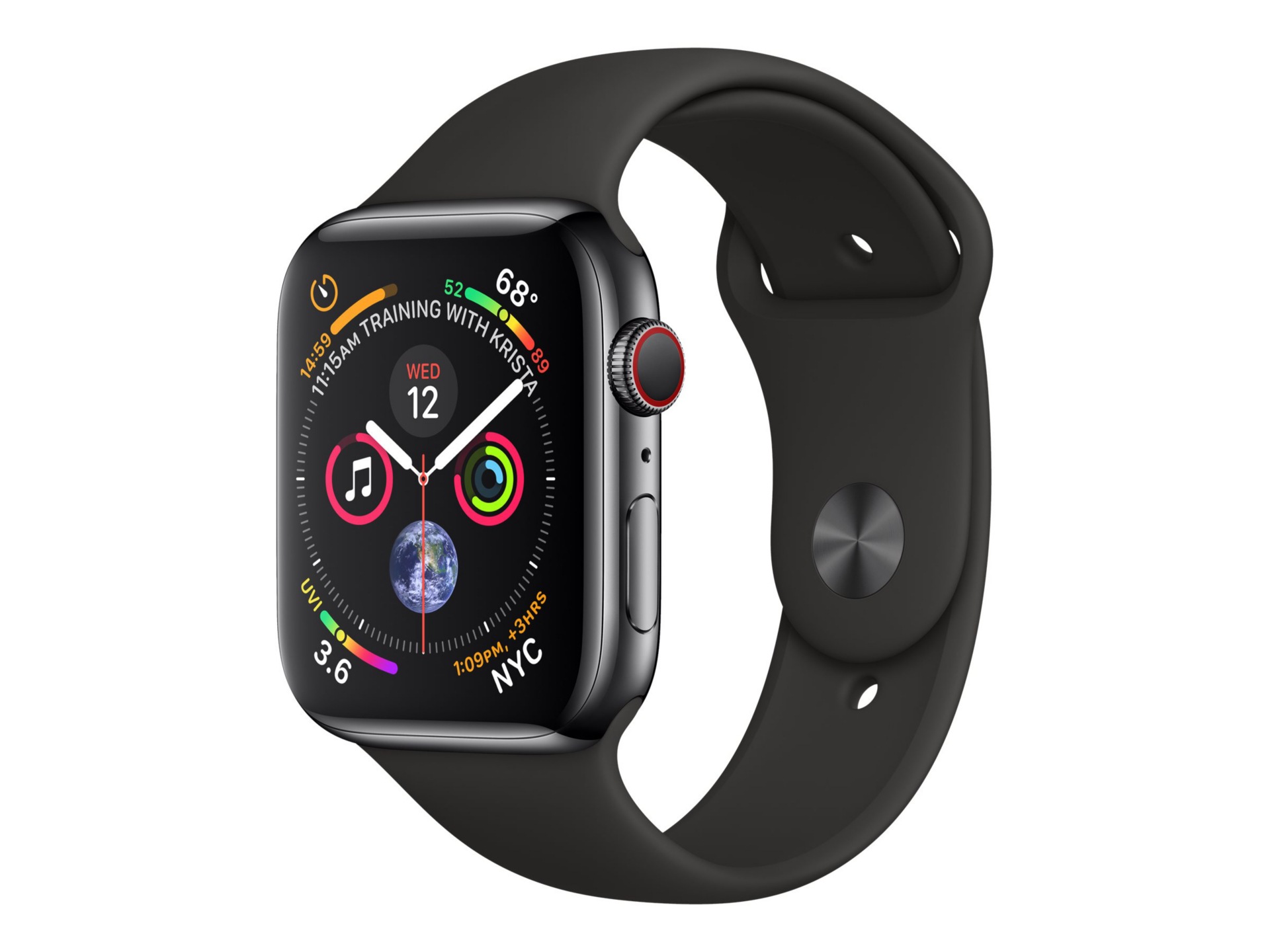 Apple Watch Series 4 (GPS + Cellular) - space black stainless steel - smart
