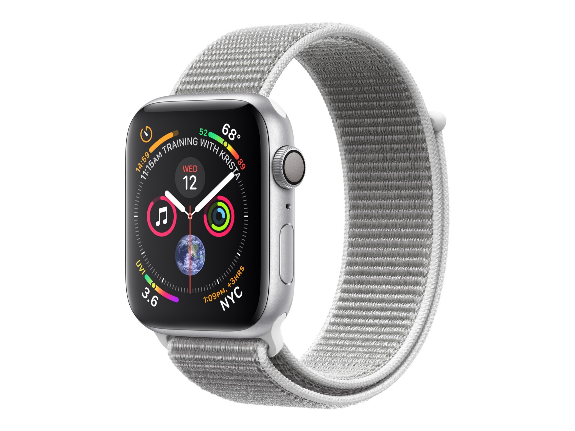 Apple Watch Series 4 (GPS) - silver aluminum - smart watch with sport loop