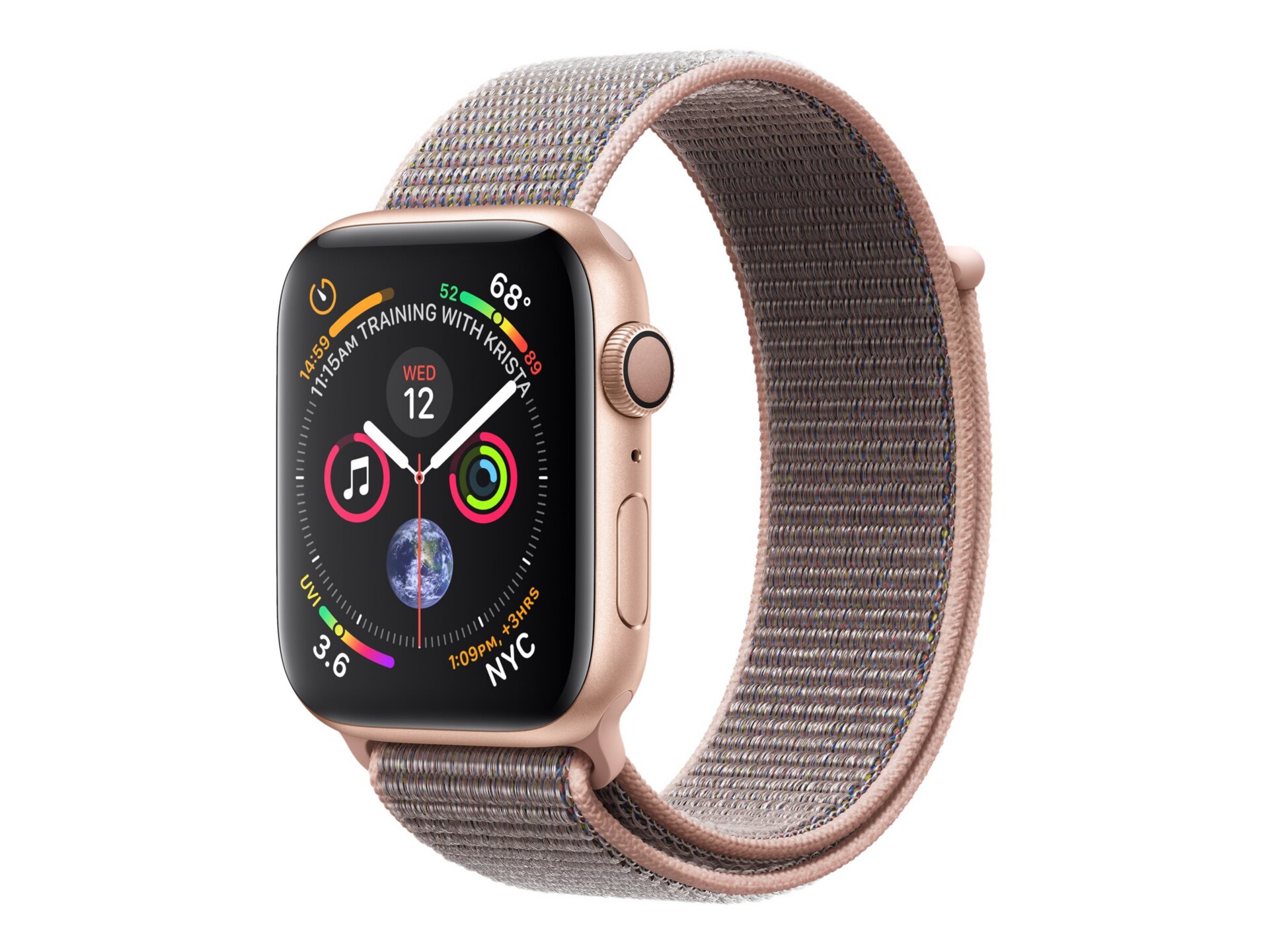 Apple Watch Series 4 (GPS) - gold aluminum - smart watch with sport loop -