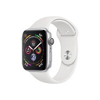 Apple Watch Series 4 (GPS) - silver aluminum - smart watch with sport band - white - 16 GB