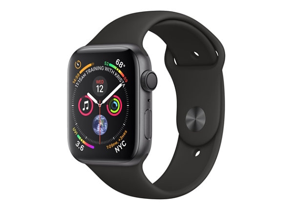 Apple Watch Series 4 (GPS) - space gray aluminum - smart watch with sport band - black - 16 GB