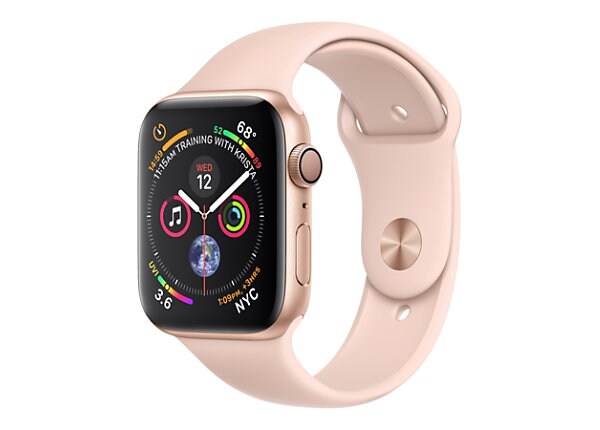 Apple Watch Series 4 (GPS) - gold aluminum - smart watch with sport band - pink sand - 16 GB