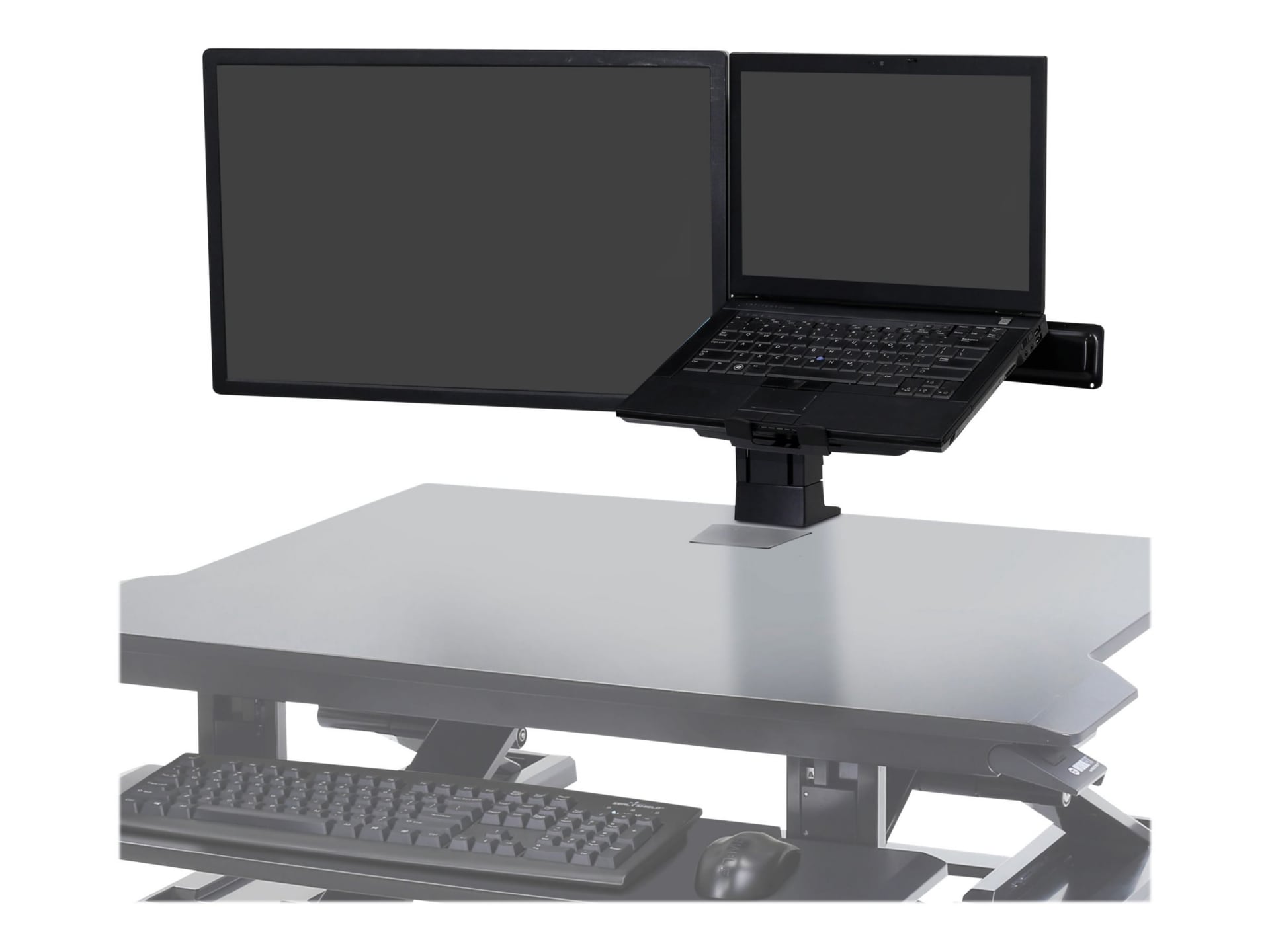 Ergotron WorkFit mounting kit - for LCD display / notebook - black