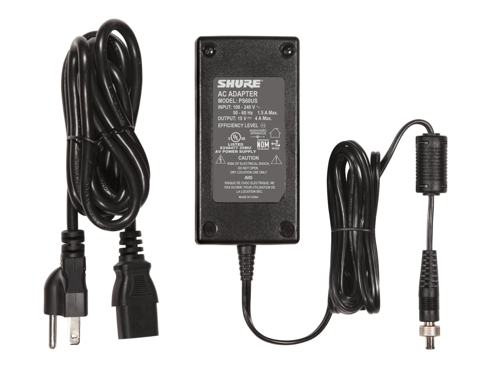 Shure PS60US power adapter - DC jack 5.5 x 2.5 mm