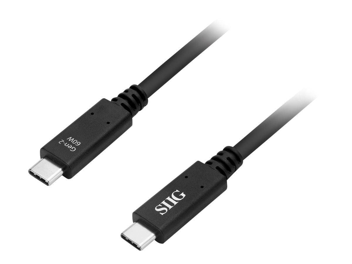 SIIG USB3.1 Type-C Gen2 Cable 60W - USB-C cable - 24 pin USB-C to 24 pin USB-C - 3.3 ft