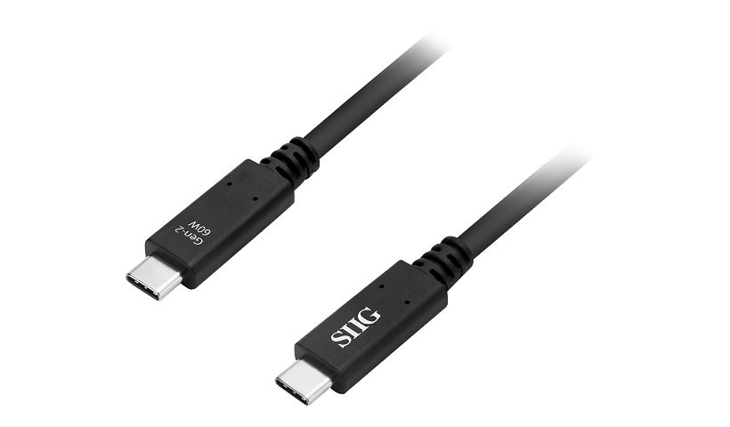 SIIG USB3.1 Type-C Gen2 Cable 60W - USB-C cable - USB-C to USB-C - 3.3 ft