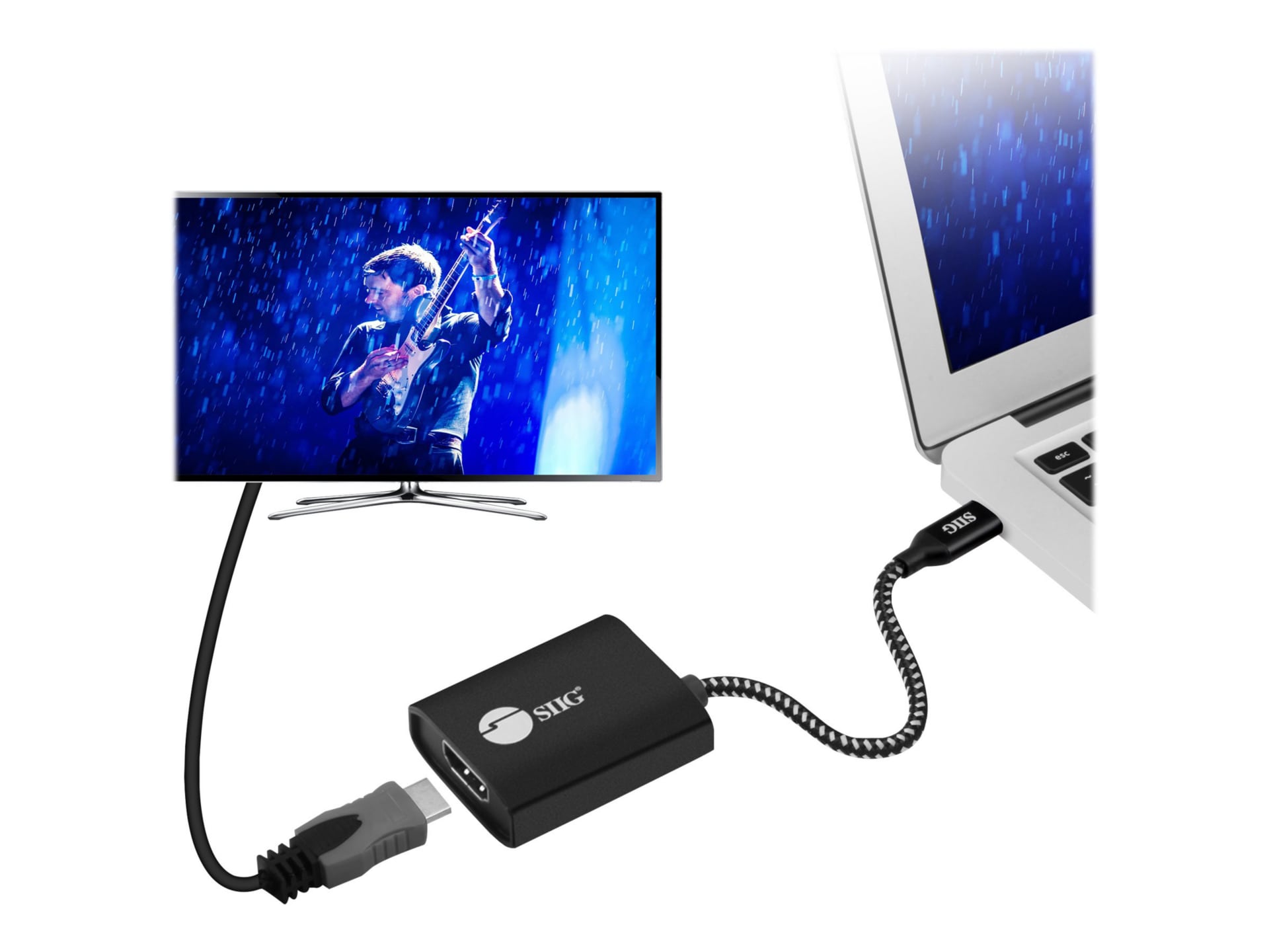 SIIG USB Type-C to HDMI Video Cable Adapter with PD Charging - docking stat