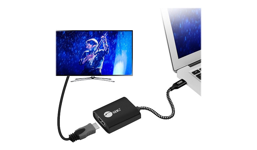 SIIG USB Type-C to HDMI Video Cable Adapter with PD Charging - docking station - USB-C / Thunderbolt 3 - HDMI