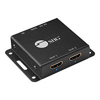 SIIG 2 Port HDMI Mini Splitter Amplifier with EDID Management 3840x2160 60Hz - video/audio splitter - 2 ports - TAA