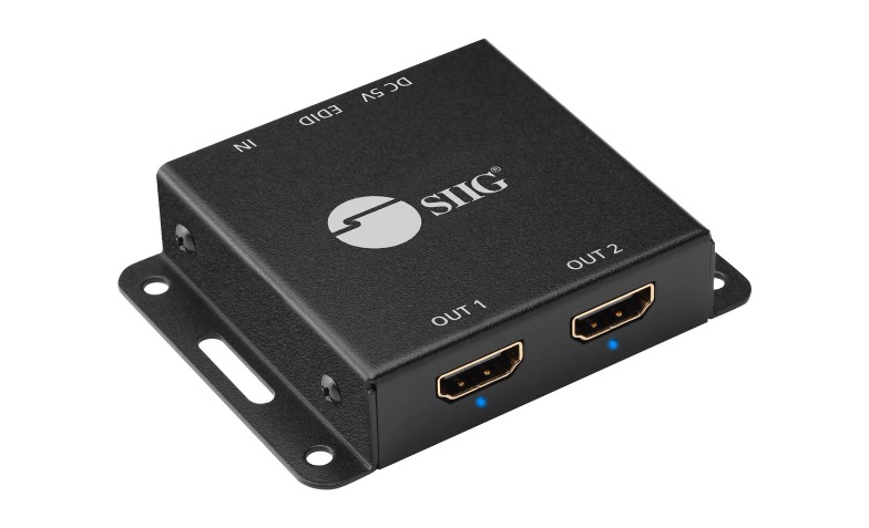 SIIG 2 Port HDMI Mini Splitter Amplifier with EDID Management  