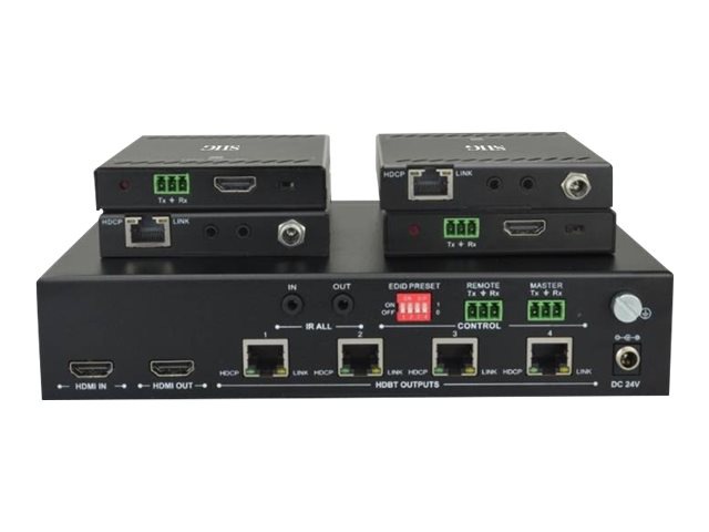 SIIG HDMI HDBaseT 1x4 1080p Extender/Splitter - video/audio/infrared/serial extender - HDMI, HDBaseT