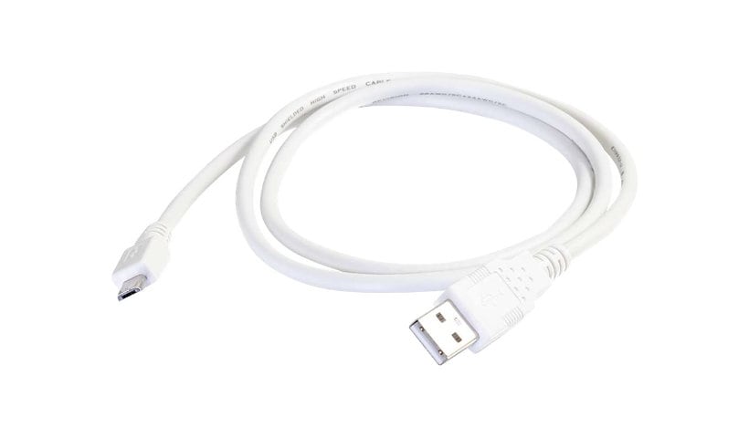 C2G 3' USB 2.0 A Male to USB Micro-B Cable - White