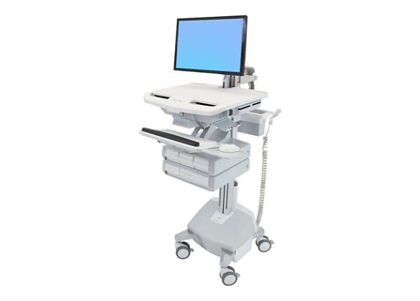 Ergotron StyleView Electric Lift Cart with LCD Arm, LiFe Powered, 4 Drawers (3x1+1) - cart (open architecture)