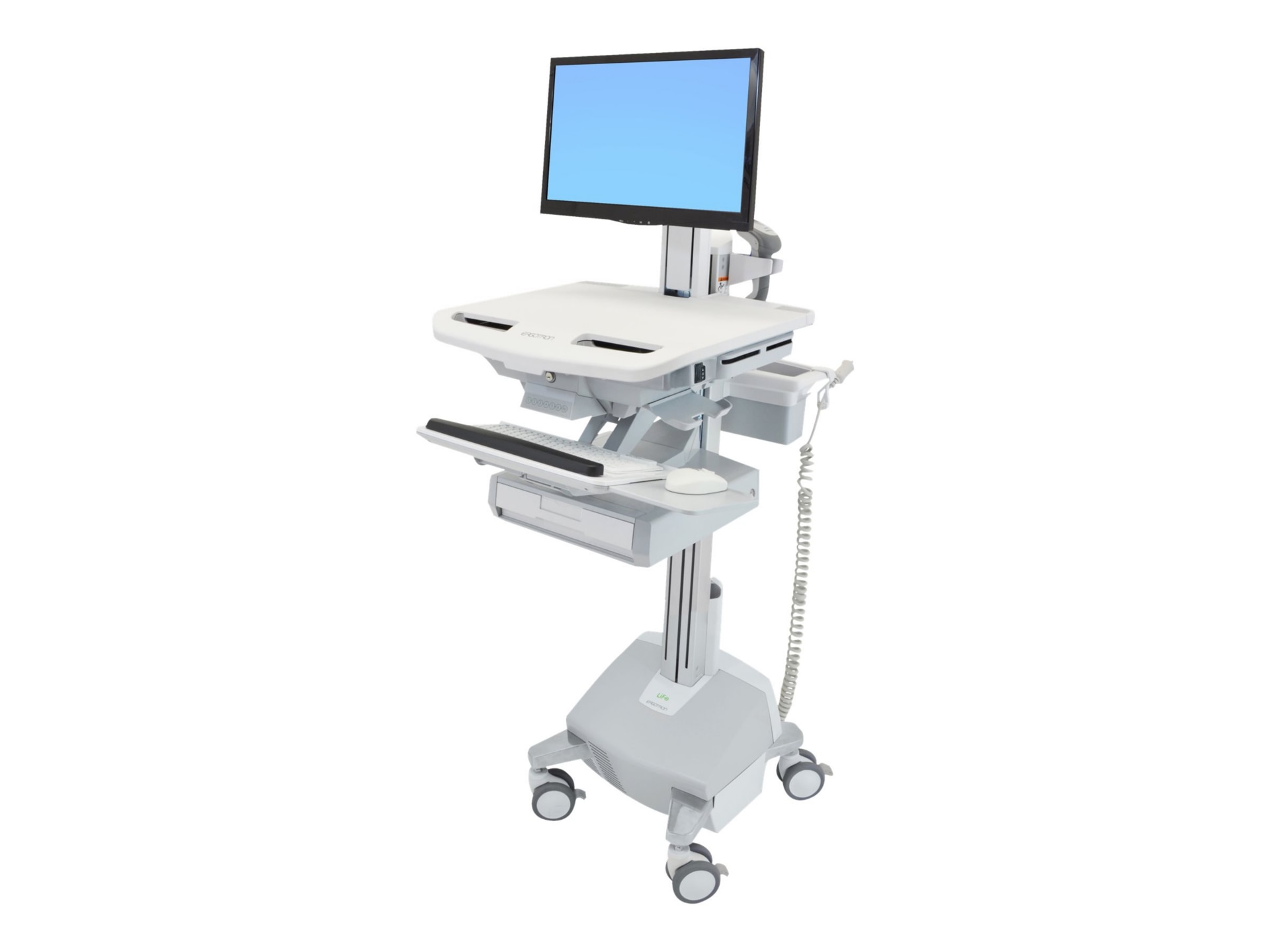 Ergotron StyleView Electric Lift Cart with Pivot, LiFe Powered, 1 Drawer (1x1) cart - open architecture - for LCD
