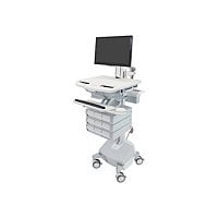 Ergotron StyleView Electric Lift Cart with Pivot, LiFe Powered, 9 Drawers (