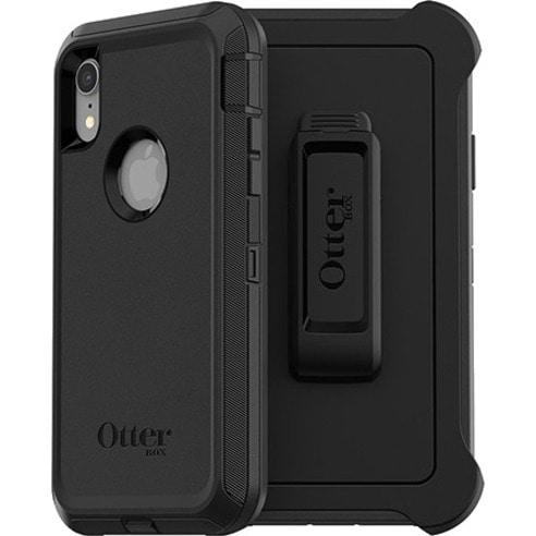 OtterBox Defender Rugged Carrying Case (Holster) Apple iPhone XR Smartphone - Black