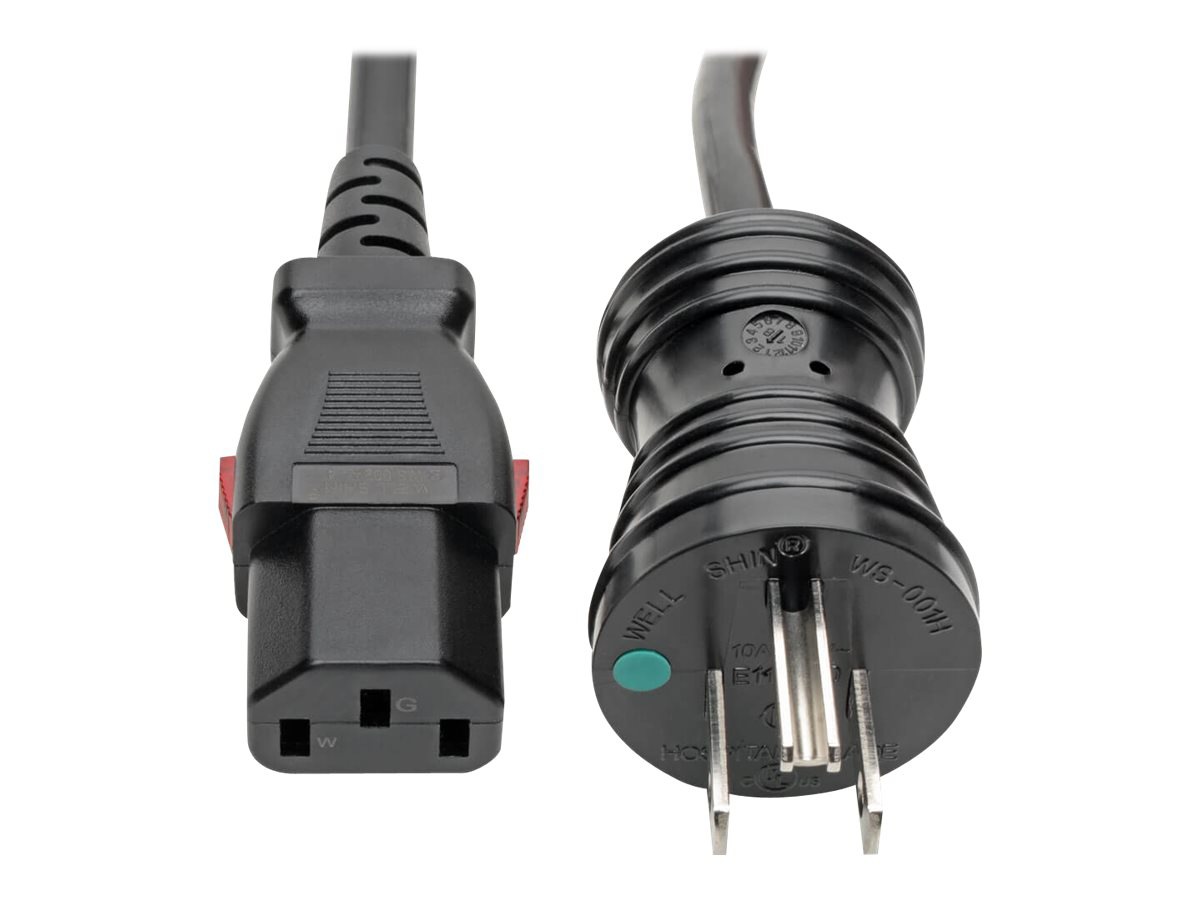 Thumbnail 4 of 8 for Eaton Tripp Lite Series Hospital-Grade Power Cord, NEMA 5-15P to Locking IEC C13 - Green Dot, 10A, 125V, 18 AWG, 6 ft.
