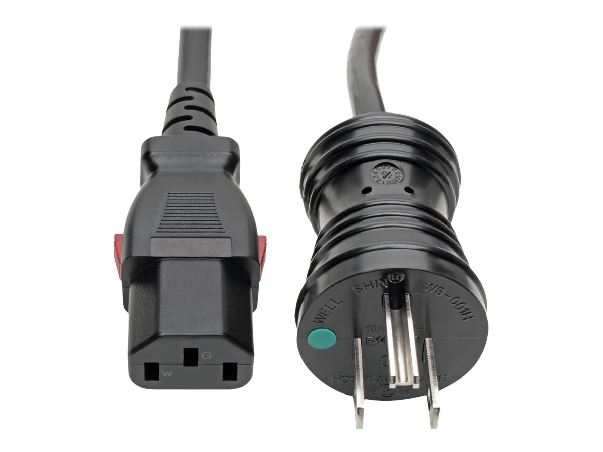 Thumbnail 4 of 8 for Eaton Tripp Lite Series Hospital-Grade Power Cord, NEMA 5-15P to Locking IEC C13 - Green Dot, 10A, 125V, 18 AWG, 10 ft.