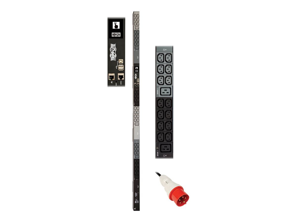 Eaton 11.5kW 208-240V 3PH Monitored PDU - LX Interface, Gigabit, 48 Outlets, IEC 309 16/20A Red 360-415V Input, LCD, 1.8