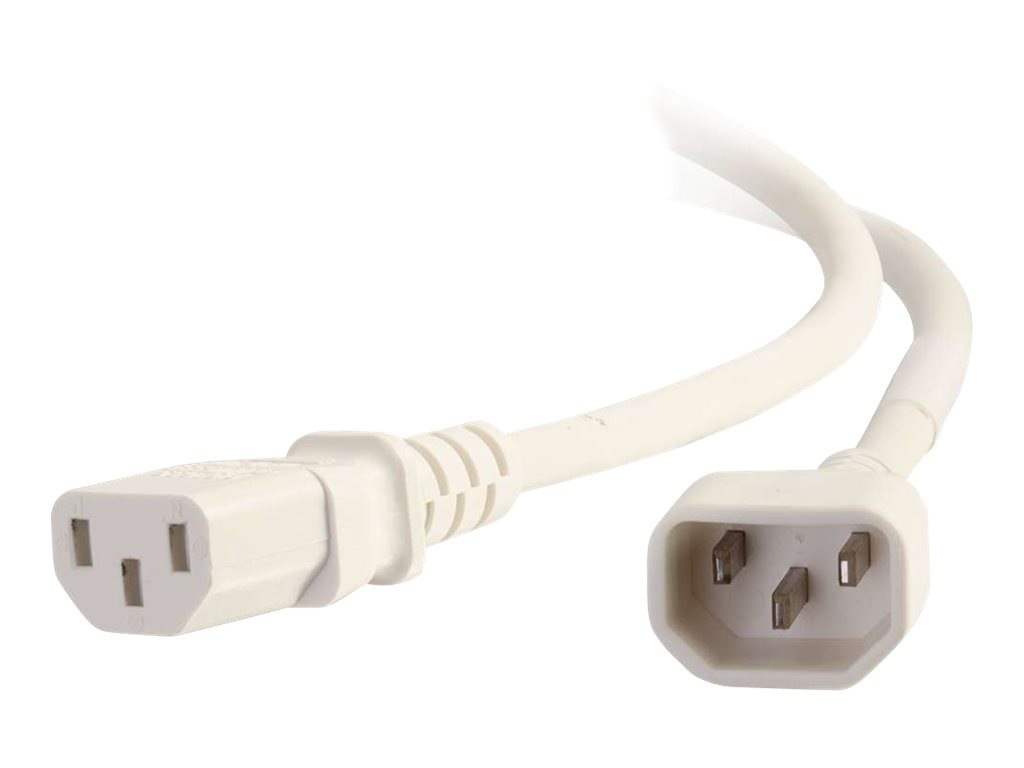 C2G 5ft 18AWG Power Cord (IEC320C14 to IEC320C13) - White - power cable - 5 ft