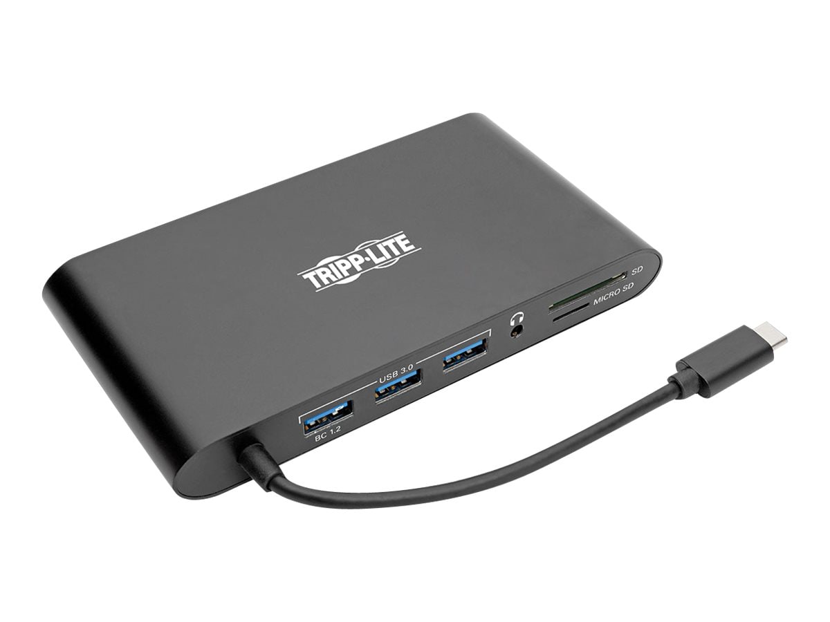 Tripp Lite USB C Docking Station 4k USB Hub HDMI VGA mDP Gbe Charging Black