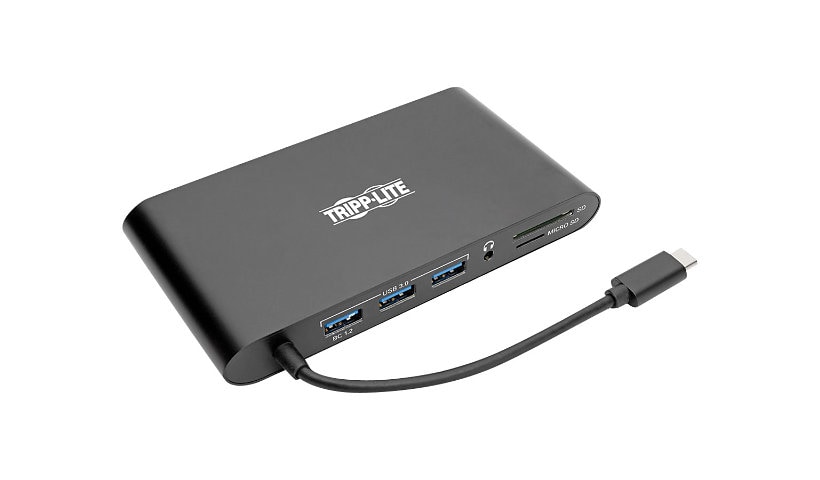 Tripp Lite USB 3.1 Gen 1 USB C Docking Station w/ USB-A, HDMI, VGA, mDP, Gigabit Ethernet, Mem Card, 3,5 mm &amp; USB-C