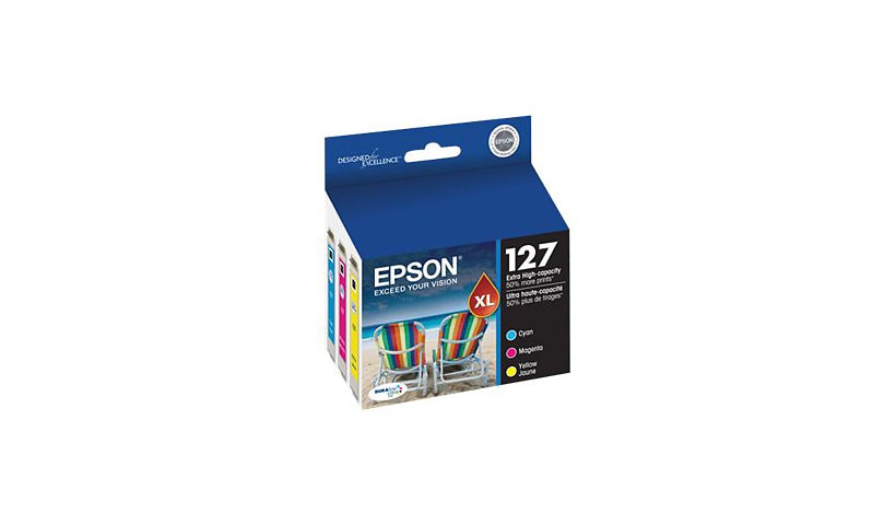 Epson 127 Multi-Pack With Sensor - 3-pack - Extra High Capacity - yellow, cyan, magenta - original - ink cartridge