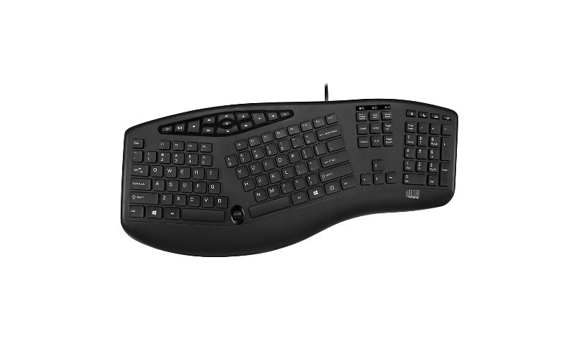 Adesso Tru-Form Media 160 - keyboard - with scroll wheel - US - black