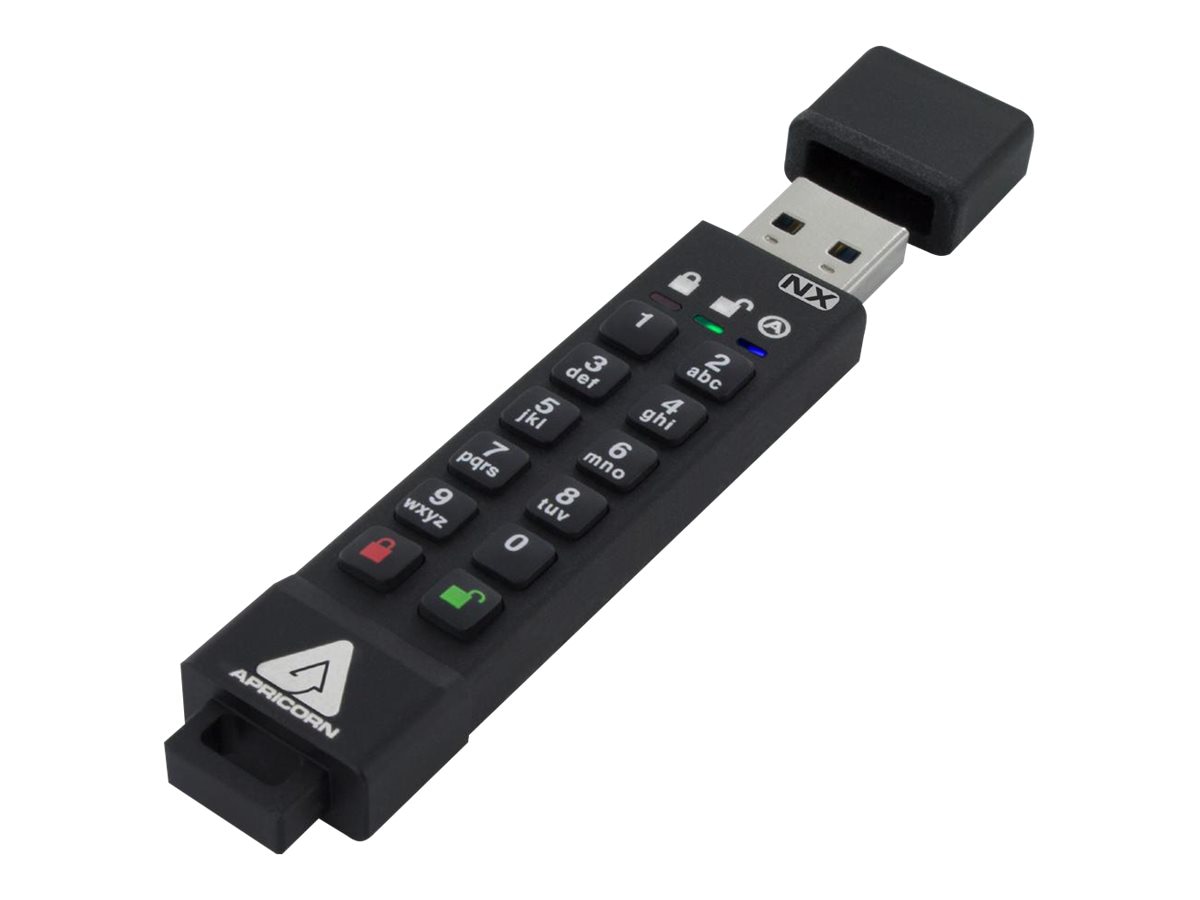 Bærecirkel elektrode Persona Apricorn Aegis Secure Key 3NX - USB flash drive - 8 GB - ASK3-NX-8GB - USB  Flash Drives - CDW.com