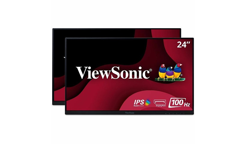ViewSonic VA2456-MHD_H2 - Dual Pack Head-Only 1080p IPS Monitors with HDMI, DisplayPort and VGA - 250 cd/m² - 24"