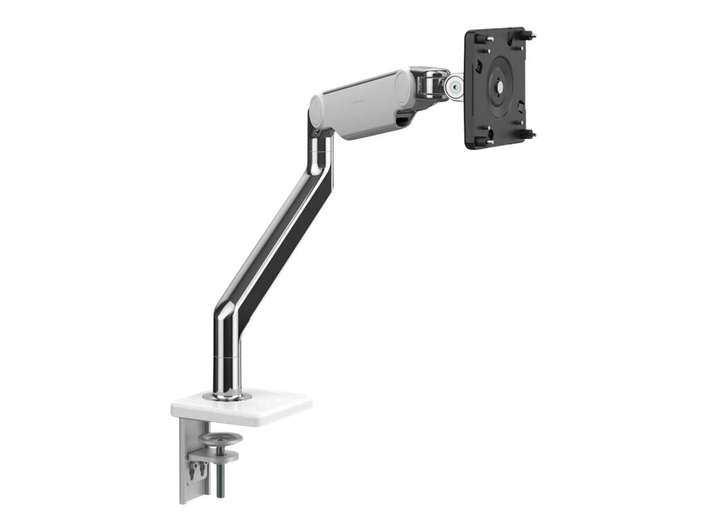 Humanscale M2 Monitor Arm with Two-Piece Clamp Mount Base - Aluminum/White