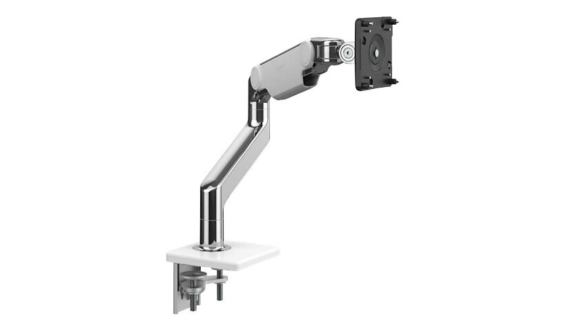 Humanscale M8.1 - mounting kit - adjustable arm - for 2 LCD displays - black, polished aluminum with white trim