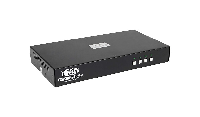 Tripp Lite Secure KVM Switch, DisplayPort to DisplayPort - 4 Ports, 4K, NIAP PP3.0 Certified, Audio, Single Monitor -